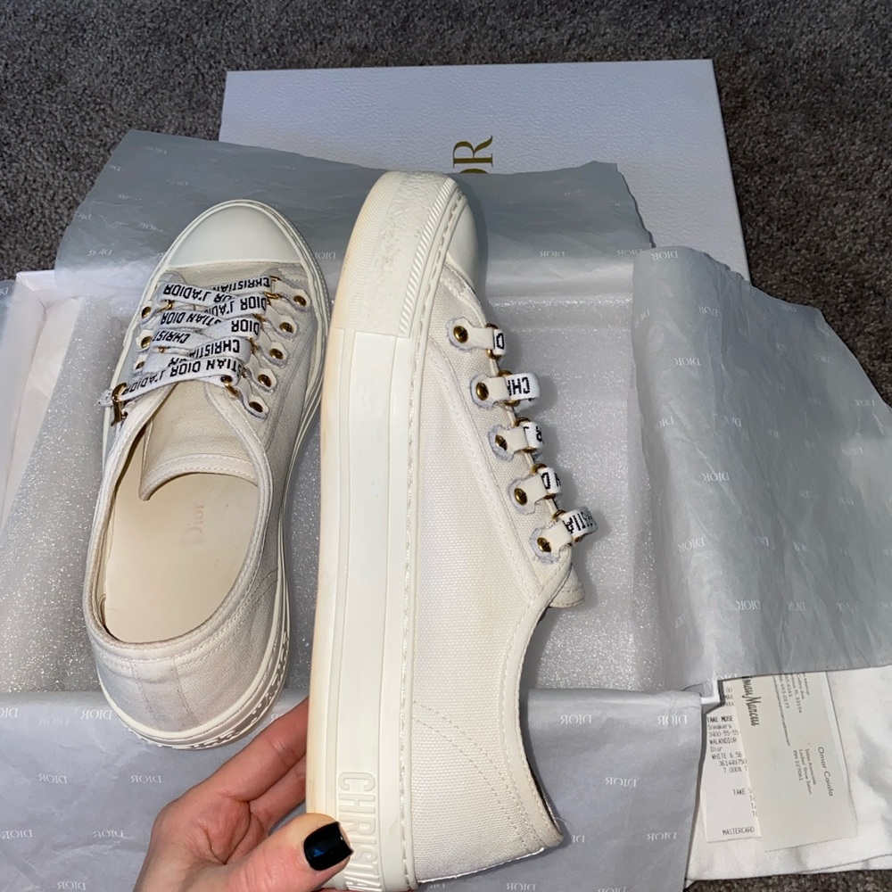 Authentic Dior Women's Cream Sneakers - Picture 11 of 15